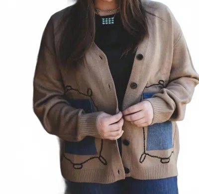 2flyco Cattle Babe Cardigan In Hereford Brown