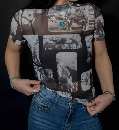 2flyco Cattle Chrome Tee In Black In Yellow