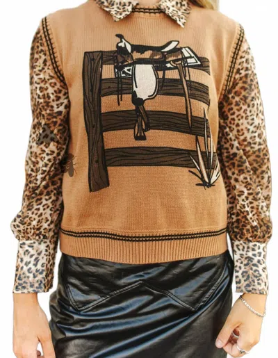 2flyco Laredo Sweater Vest In Saddle In Brown