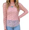 2flyco Lariat Lace Mesh Top In Dusty Rose In Multi
