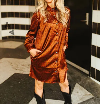 2flyco Makers Mark Dress In Copper In Multi