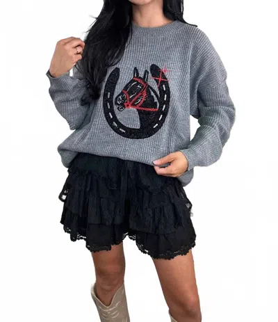 2flyco Vintage Luck Sweater In Grey In Gray