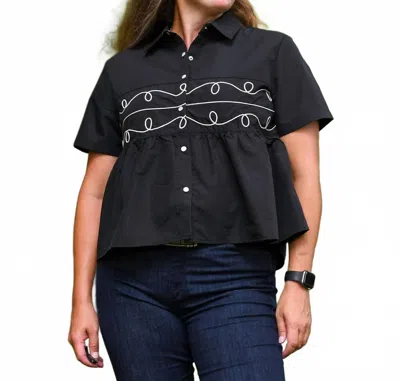 2flyco Women's Lariat Peplum Top In Black