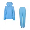 2kstyle Billie Cotton Hoodie And Track Pants Set - Baby Blue In Blue