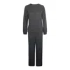 2kstyle Olivia Wool-blend Knit Wide-leg Pants And Sweater Set - Grey In Gray