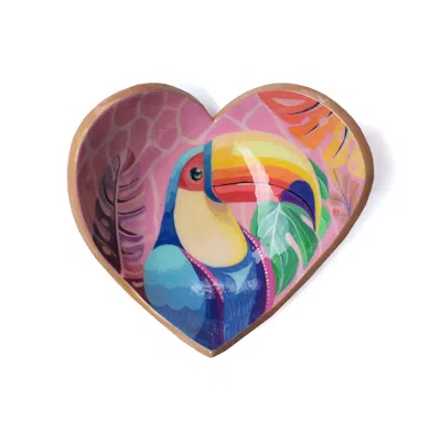 2kstyle Pink / Purple / Blue Bird Modelling Clay Handcrafted Jewelry Tray - Pink In Pink/purple/blue