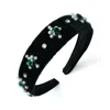 2kstyle Women's Aida Crystal Hand-embellished Velvet Headband - Black In Black