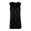 2kstyle Women's Alaia Evening Crystal Hand-embellished Satin Effect A-line Mini Dress  - Black In Black