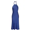2kstyle Women's Alexander Open-back Halterneck Satin Midi Dress - Purple In Purple