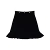 2kstyle Women's Ama Ruffled Mini Skirt With Metall Buttons - Black In Black