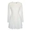 2kstyle Women's Aurum Pleated Hand-embroidered Mini Dress - White In White