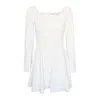 2kstyle Women's Bianca Square Neckline Skater Mini Dress - White In White