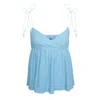 2kstyle Women's Blue / White Cio Spaghetti Straps Viscose Top - Blue In Multi