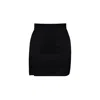 2kstyle Women's Caraco High-waisted Split Satin Mini Skirt - Black In Black