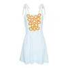 2kstyle Women's Gabi Hand Appliqued Skater Mini Dress - White In White