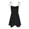 2kstyle Women's Gala Asymmetric Spaghetti Strap Floral Mini Dress - Black In Black