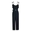 2kstyle Women's Isabel Belted Ruffled Wide-leg Jumpsuit - Midnight Blue In Blue