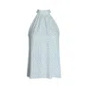 2kstyle Women's Ivana Gathered Tie-detailed Polka Dot Viscose Blouse - White In Blue