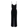 2kstyle Women's Manhattan Wide-leg Crystal Hand-embellished Crepe Jumpsuit - Black In Black