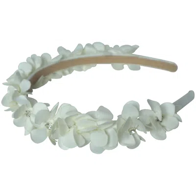 2kstyle Women's Neutrals Peony Three-dimensional Floral Hand-embellished Satin Headband - Cream In White