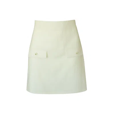 2kstyle Women's Neutrals Rita A-line Buttoned Wool-blend Mini Skirt - Cream In White