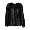 2kstyle Women's Oversized Party Tasseled Blouse With Sequins - Black In Black