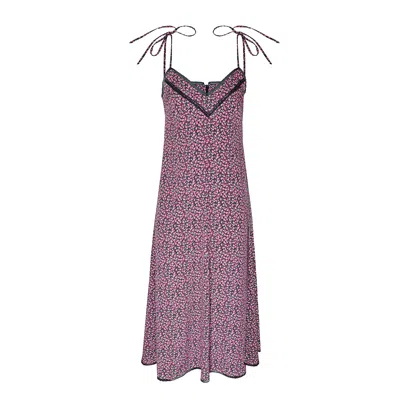 2kstyle Women's Pink Adan Floral Print Lace Slip Midi Dress - Multicolor