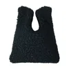 2kstyle Women's Teddy Faux Shearling Pouch - Black In Black
