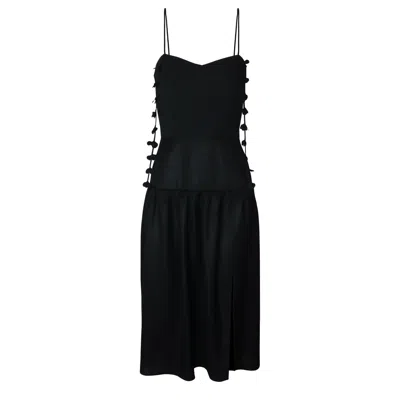 2kstyle Women's Ulla Party Floral Hand-embellished Peplum Midi Dress - Black