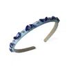 2kstyle Women's Virginia Crystal Hand-embellished Satin Headband - Blue In Blue