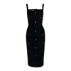 2kstyle Women's Vivienne Crystal Hand-embellished Event Midi Dress - Black