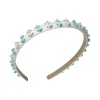 2kstyle Women's White Rosie Bead And Faux Pearl Hand-embellished Headband - Ivory In White