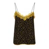 2kstyle Women's Yellow / Black Birke Corded Lace-trimmed Floral-print Camisole - Black&yellow In Multi
