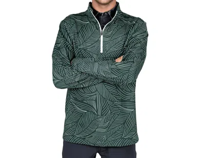 2putt Men's Bermuda Leaf Q-zip Pullover In Green