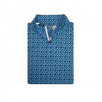 2putt Men's Floral Club Q-zip Pullover In Blue