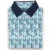 2putt Men's Flying V Polo In Blue In Blue