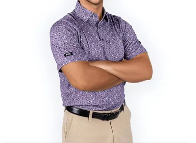 2putt Men's Skull And Bones Short Sleeve Polo In Purple