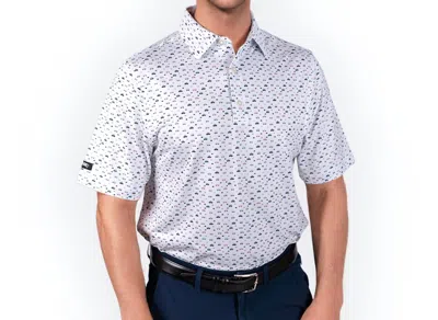 2putt Short Sleeve Cruisin Polo In White In Blue