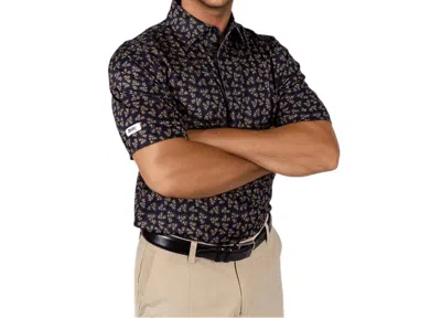 2putt Short Sleeve Floral Polo In Dark In Blue