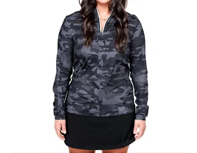 2putt Women's Camo Q-zip Pullover In Black