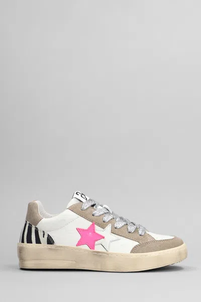 2star New Star Sneakers In White Suede And Leather