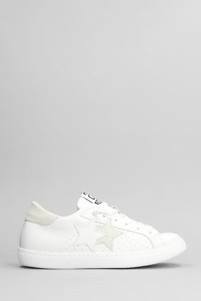 2star One Star Sneakers In White Suede And Leather