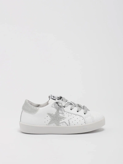 2star Kids' Sneakers Low Sneaker In Bianco-argento