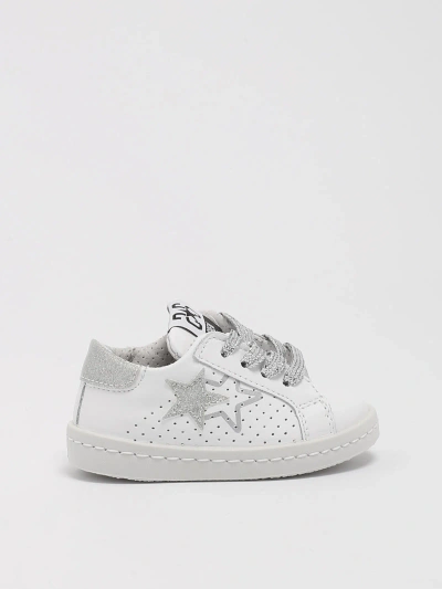 2star Kids' Sneakers Low Sneaker In Bianco-argento