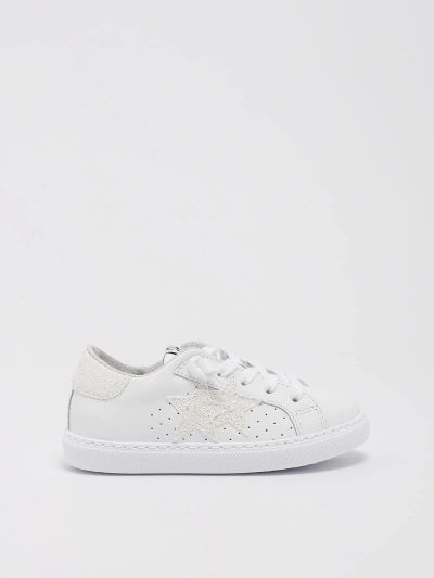 2star Kids' Sneakers Low Sneaker In Bianco Glitter Bianco
