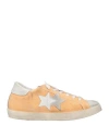2star Woman Sneakers Apricot Size 9 Leather, Textile Fibers