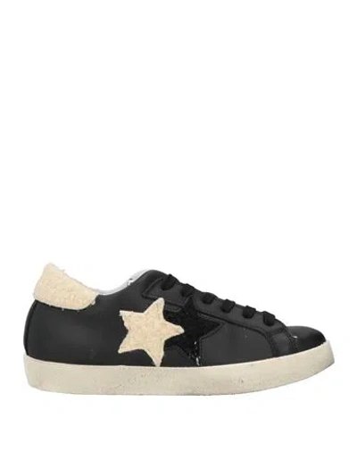 2star Woman Sneakers Black Size 5 Leather In Multi