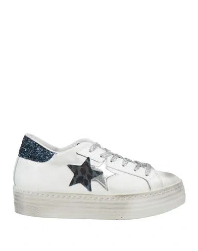 2star Woman Sneakers Grey Size 7 Leather In White