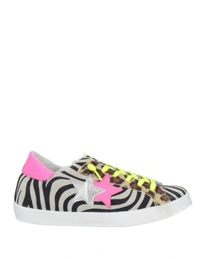 2star Woman Sneakers Grey Size 8 Leather In Multi