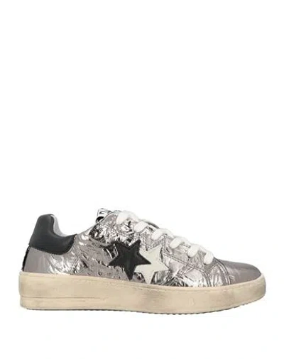 2star Woman Sneakers Gunmetal Size 6 Leather In Multi